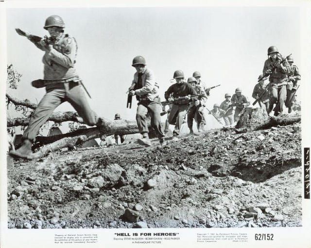 The men charge into battle.